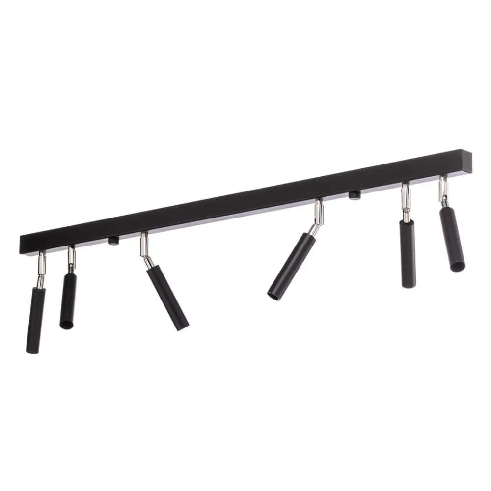 Euluna Nicanor loftspot sort/krom 6 lyskilder