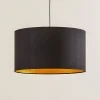 Euluna Pendellamper>Roller hængelampe, sort/guld, Ø 45 cm