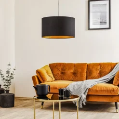 Euluna Pendellamper>Roller hængelampe, sort/guld, Ø 45 cm