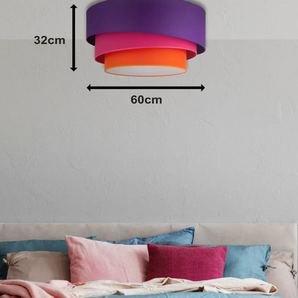 Trio Max tæppe, Ø60cm, violet/pink/orange^Euluna Hot