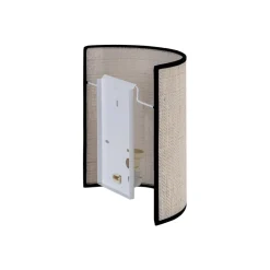 Euluna væglampe jute, hvid/sort, halvrund, højde 24 cm