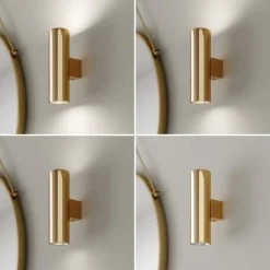 væglampe Marion, messing Højde 18 cm Stål op/ned^Euluna Online