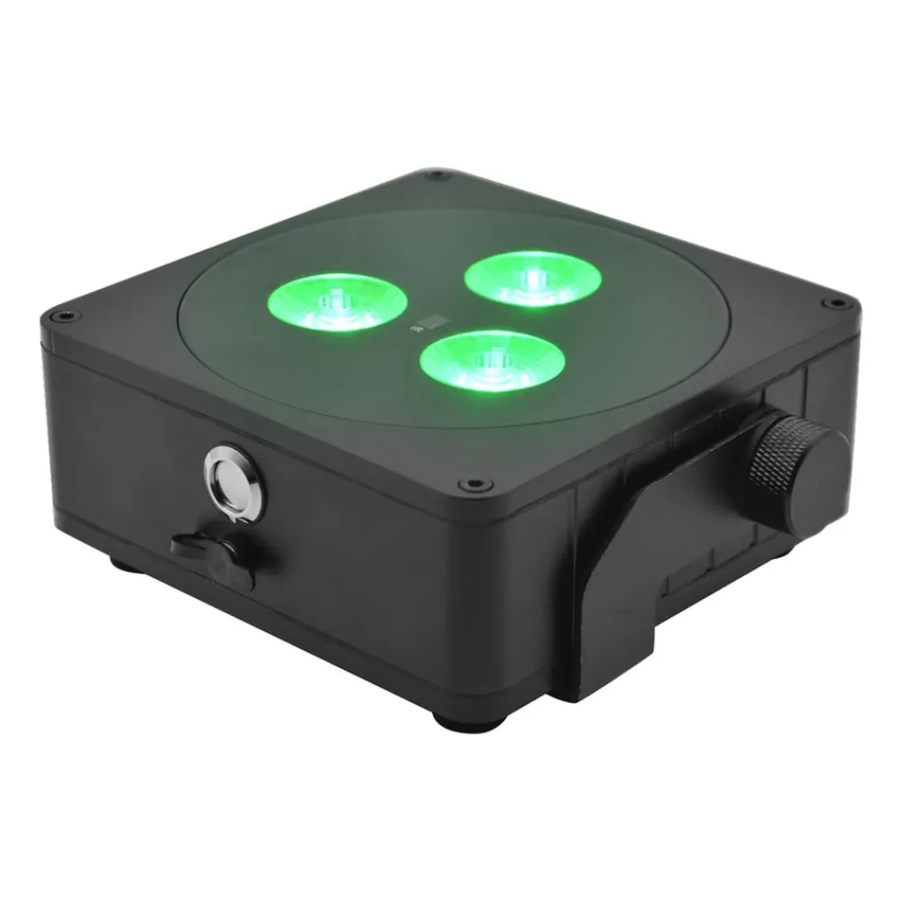 Steinigke Showtechnic Udendørs Loftlamper|Udendørs Spot>EUROLITE Batteri Flad Lampe 3 LED Spot 24W IP65