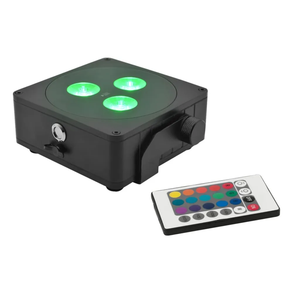 Steinigke Showtechnic Udendørs Loftlamper|Udendørs Spot>EUROLITE Batteri Flad Lampe 3 LED Spot 24W IP65