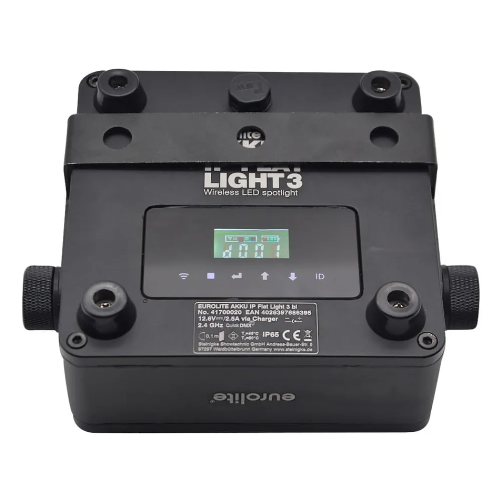 Steinigke Showtechnic Udendørs Loftlamper|Udendørs Spot>EUROLITE Batteri Flad Lampe 3 LED Spot 24W IP65