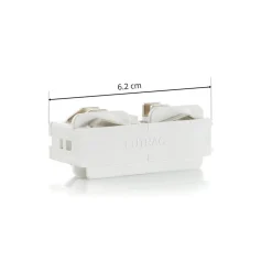 Eutrac Skinnesystem>3-faset elektrisk langsgående stik hvid