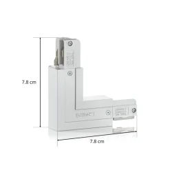 Eutrac Skinnesystem>L-stik jordleder udvendig, sølv
