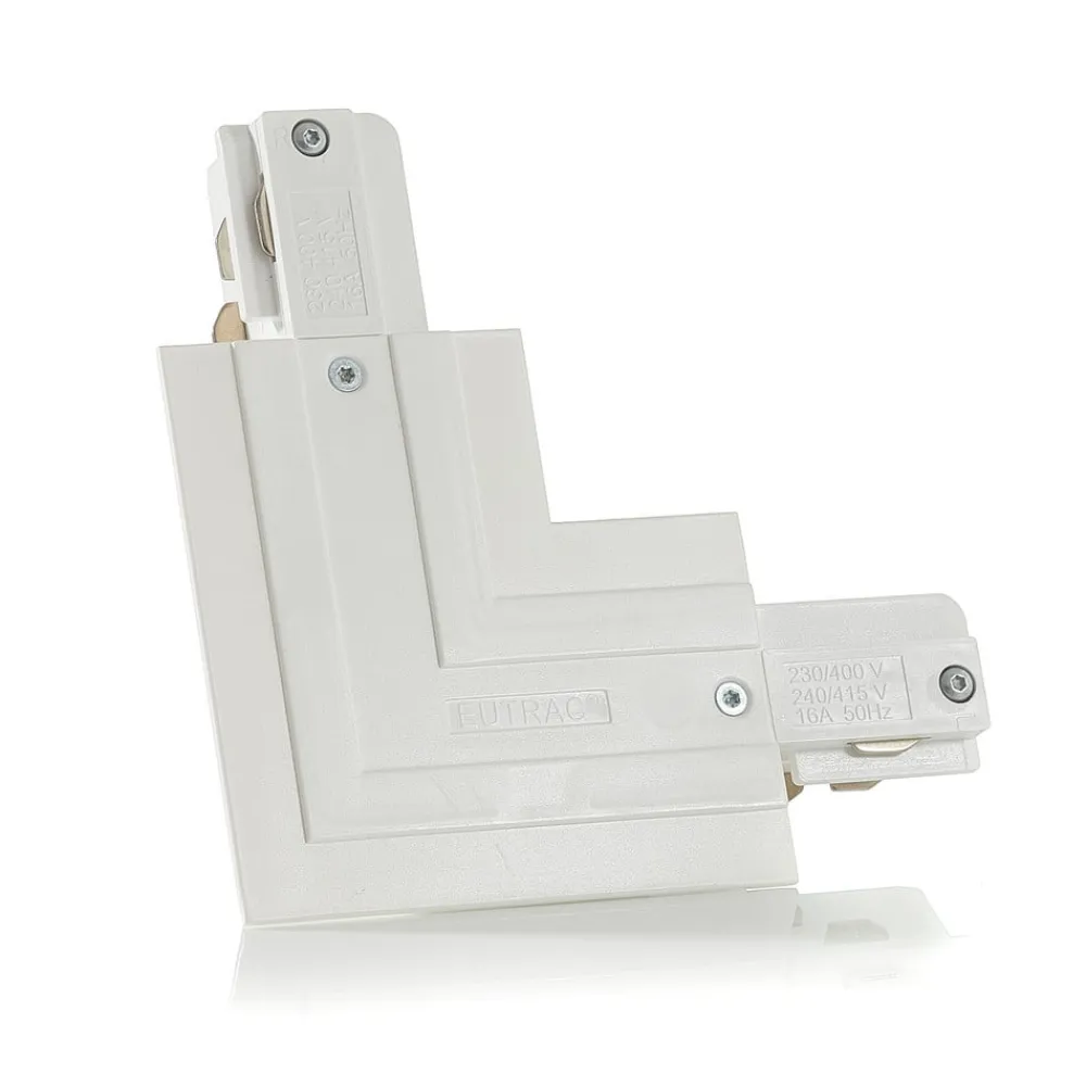 Eutrac Skinnesystem>L-stik jordleder udvendig, hvid