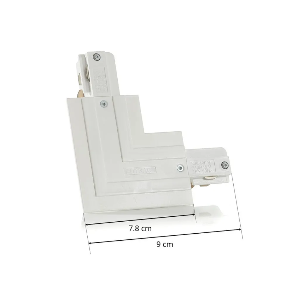 Eutrac Skinnesystem>L-stik jordleder udvendig, hvid