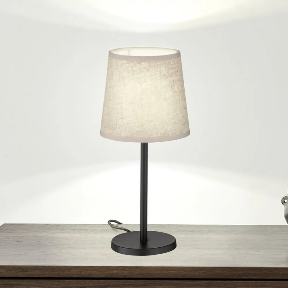 FH Lighting Bordlamper>Eve bordlampe, hørskærm, sort/sand