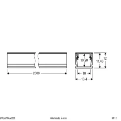 APFLAT7 alu-profil 200 cm, U-profil, aluminium^EVN Hot