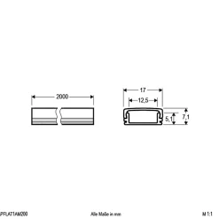 EVN APFLAT1 alu-profil 200 cm U-profil, flad