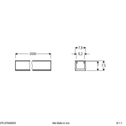 APFLAT6 alu-profil 200 cm, U-profil, smal^EVN