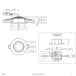 PC20 indbygningslampe, fasedæmper 3.000 K stål^EVN Best
