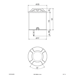 Scopum LED-nedgravningslampe, rund 4 lyskilder^EVN