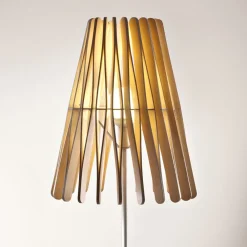 Fabbian Gulvlamper>Stick gulvlampe i træ, kegleformet