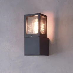 Deko-Light Væglamper>Facado II udendørs væglampe, grå/røggrå, bredde 11 cm, IP65