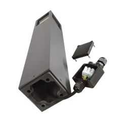 Deko-Light Facado II vejlampe, højde 65 cm, kantet, mørkegrå/opal