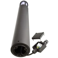 Deko-Light Facado II vejlampe, højde 100 cm, rund, mørkegrå/opal