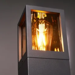 Deko-Light Facado II vejlampe, højde 100 cm, grå/røget 11 x 11 cm IP65