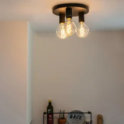 Facil loftlampe, 3 lyskilder, sort^QAZQA Discount