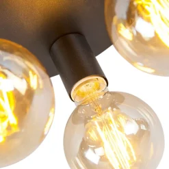 Facil loftlampe, 3 lyskilder, sort^QAZQA Discount