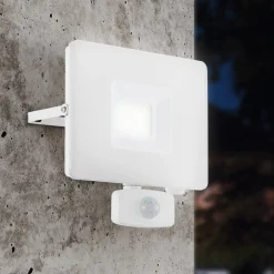 EGLO Faedo 3 udendørs LED-spot med sensor, hvid, 30 W