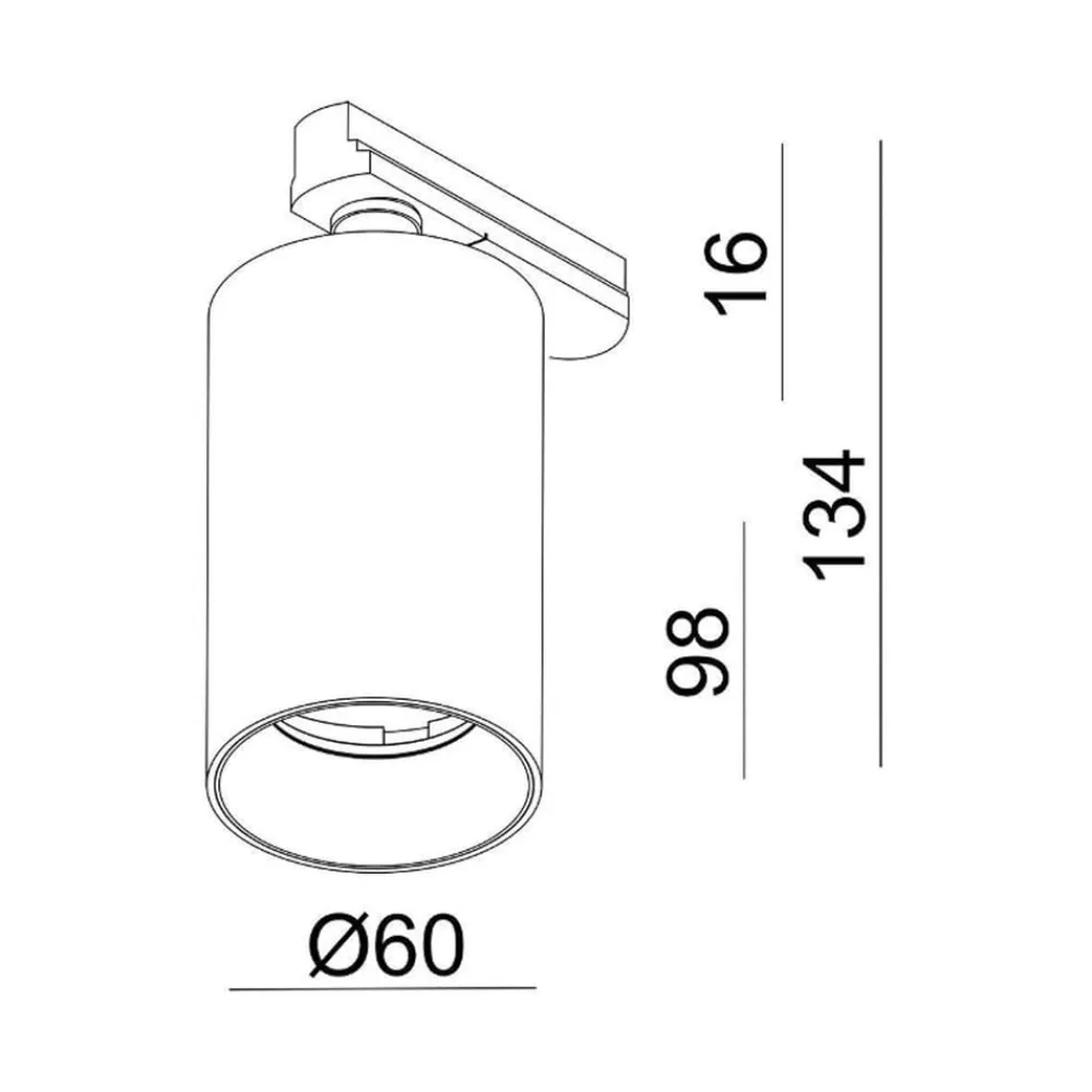 Deko-Light 3-fase skinne Can, sølv, aluminium, GU10, drejelig montering