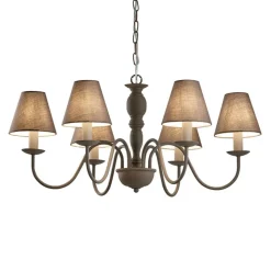 Fatima lysekrone, grå, 6 lyskilder^Viokef New