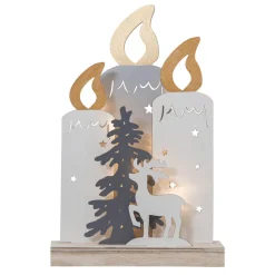 Fauna LED-dekorationslampe med lys, træ og hjort^STAR TRADING Sale