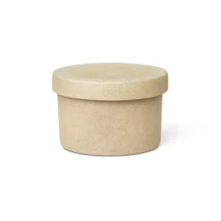 ferm LIVING Møbel Og Interiør>Bon-beholder, højde 6,5 cm, beige, porcelæn