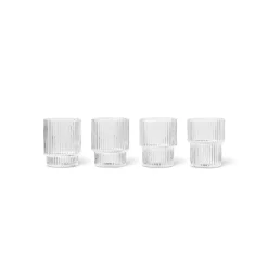 Glass Ripple Small, klar, 60 ml, glas, sæt med 4 stk^ferm LIVING Online