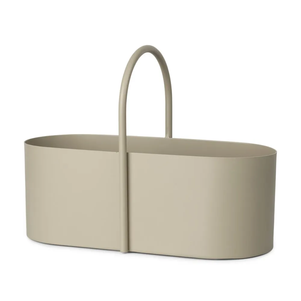 ferm LIVING Grib værktøjskasse, beige, 35 cm bred, jern