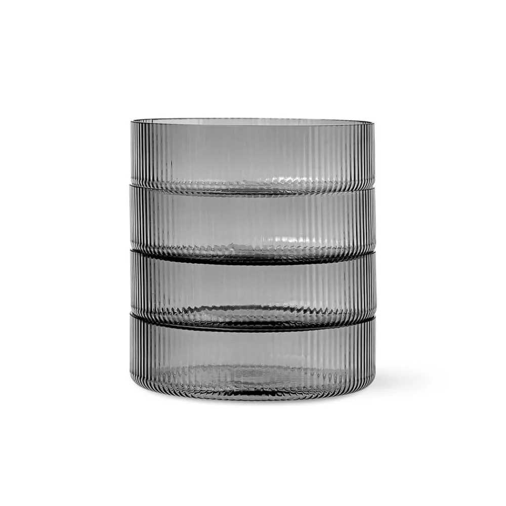 ferm LIVING Møbel Og Interiør>Ripple serveringsskål, grå, Ø 12,2 cm, sæt med 4 stk