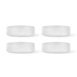 ferm LIVING Møbel Og Interiør>Ripple serveringsskål, hvid, Ø 12,2 cm, sæt med 4 stk