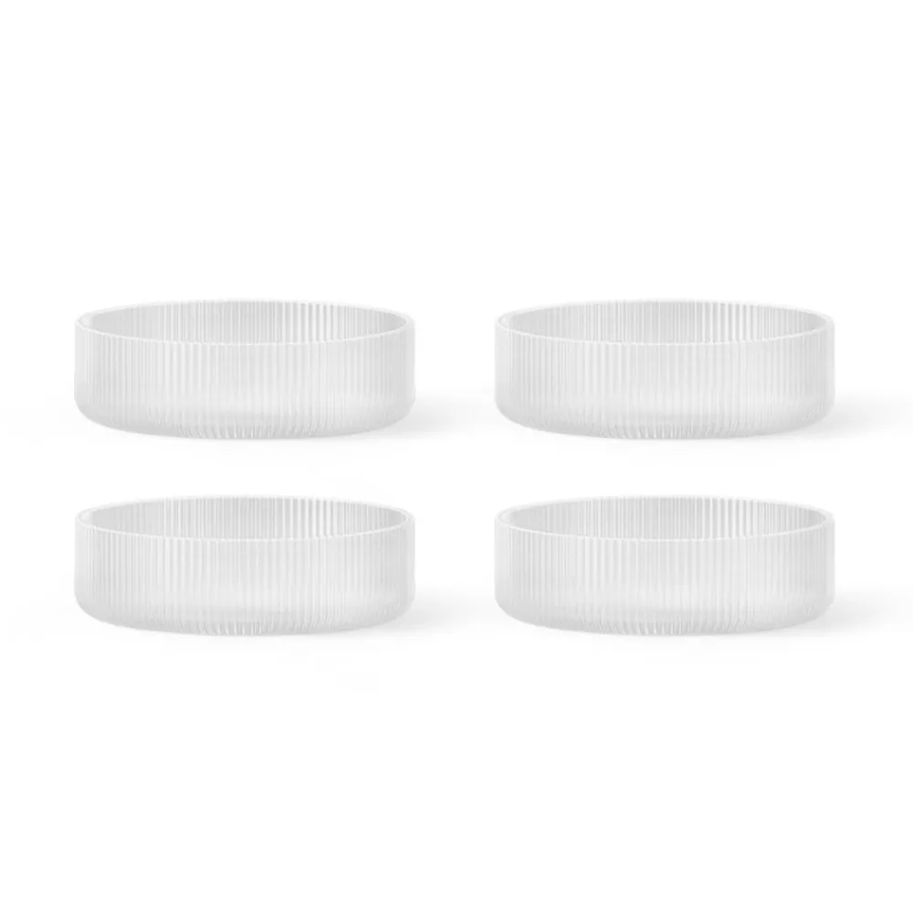 ferm LIVING Møbel Og Interiør>Ripple serveringsskål, hvid, Ø 12,2 cm, sæt med 4 stk