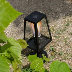 LUTEC Fia sokkellampe i mat sort med klart glas