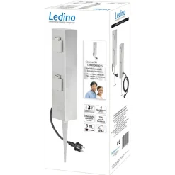 Firdobbelt stikdåse søjle Connect S4 m. jordspyd Jordspyd^Ledino New