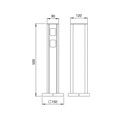 Firedobbeltt stikkontaktstolpe i sort^Albert Leuchten Sale