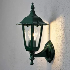 Firenze udendørs væglampe, grøn, fatning øverst, 36 cm^Konstsmide Clearance