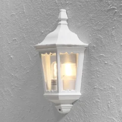 Konstsmide Firenze udendørs væglampe, halvcirkel, hvid