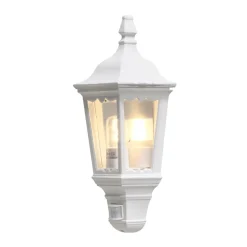 Konstsmide Firenze udendørs væglampe, halvcirkel sensor, hvid