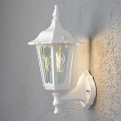 Konstsmide Væglamper>Firenze udendørs væglampe, hvid, fatning øverst, 36 cm