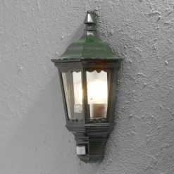 Konstsmide Firenze udendørs væglampe halvcirkel, sensor, grøn