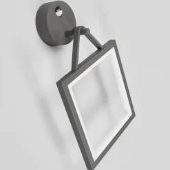 Lucande Firkantet LED-væglampe Mirco med bevægelsessensor