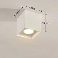 Firkantet påbygnings downlight Carson i hvid^Arcchio Outlet