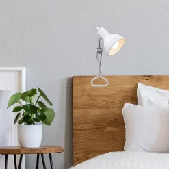 Briloner Bordlamper>Fix-klemmelampe, metalskærm, hvid