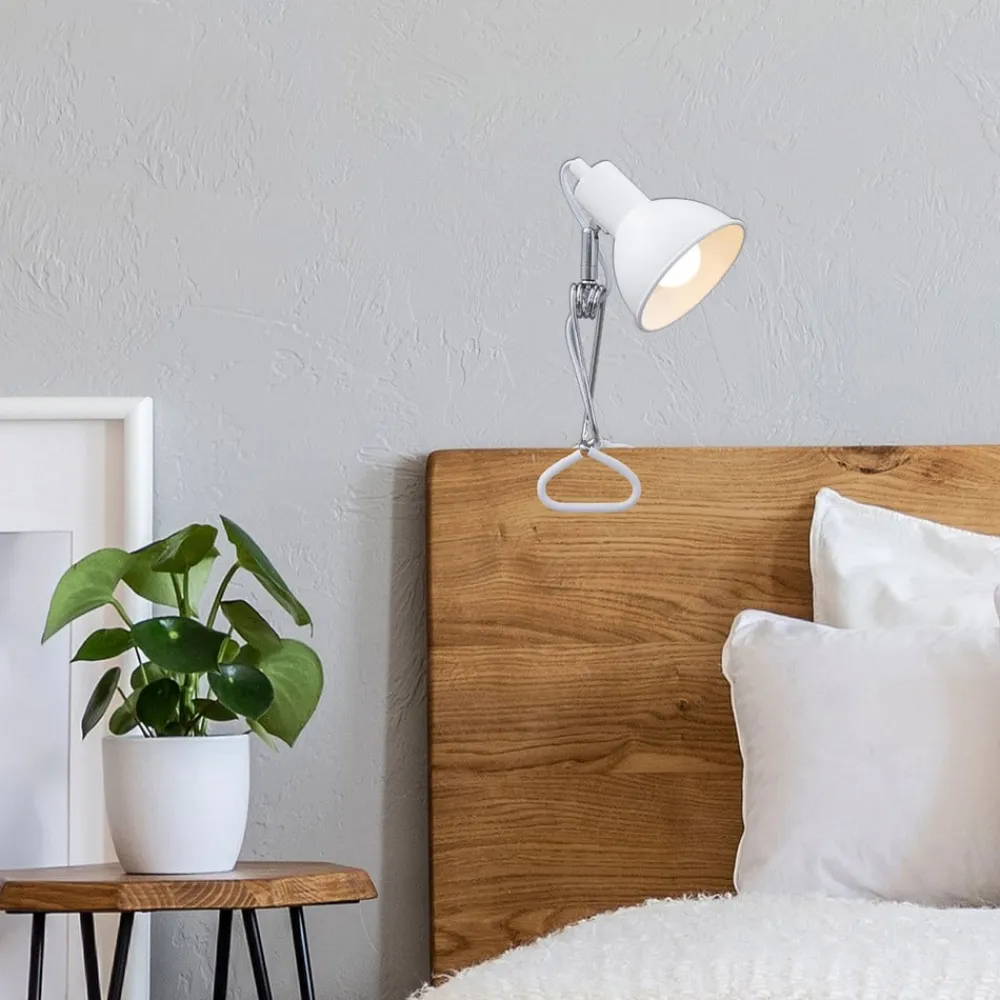 Briloner Bordlamper>Fix-klemmelampe, metalskærm, hvid