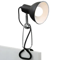 Briloner Fix-klemmelampe, metalskærm, sort