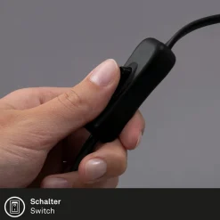 Briloner Fix-klemmelampe, metalskærm, sort